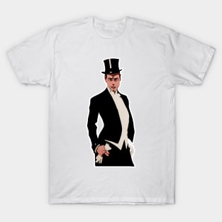 Man in top hat, smoking and wearing white gloves T-Shirt